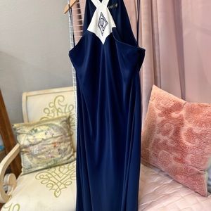 Lauren Ralph Lauren halter dress Navy and cream. Size 18